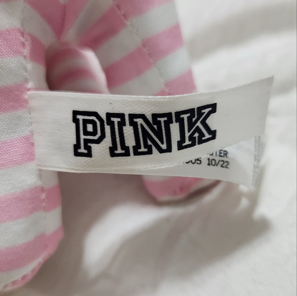 EUC Victoria's Secret PINK Love Pink Dog Plush Pink White Stripped Collectible - Picture 7 of 11